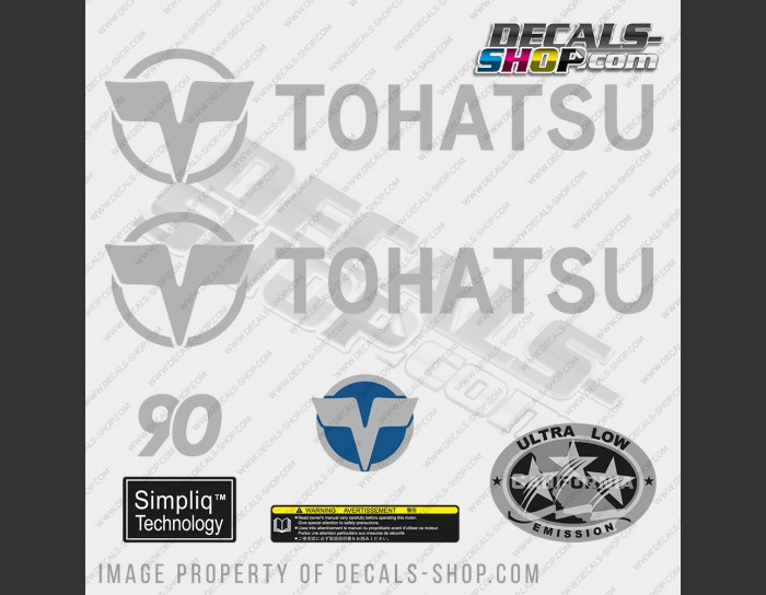 Tohatsu 90HP Four Stroke 2021 Outboard Decal Kit